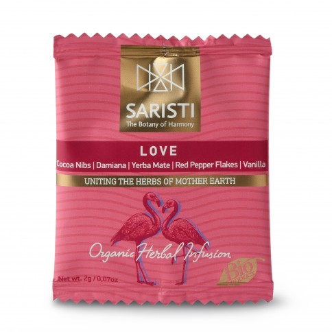 Infusion bio Amour Saristi, sachet, vue de face