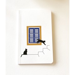 Small Notebook 46 pages Cats and window A FUTURE PERFECT, front view