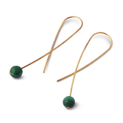 Boucles d'oreilles Stoned Loop - Malachite A FUTURE PERFECT, vue de haut