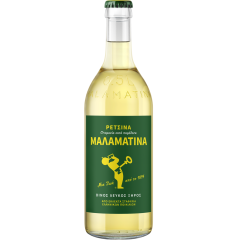 Malamatina, white resinated wine 500ml MALAMATINA, front view