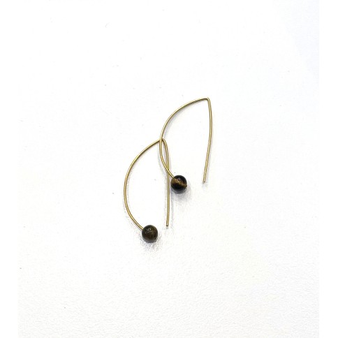 Boucles d'oreilles Stoned Half - Tiger Eye A FUTURE PERFECT, vue de haut