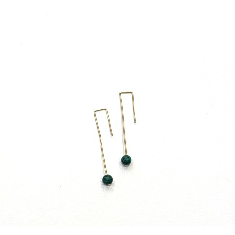 Boucles d'oreilles Stoned Angular - Malachite A FUTURE PERFECT, vue de haut