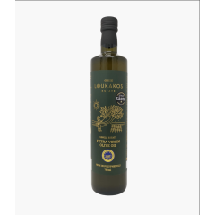 Huile d'olive extra vierge Koroneiki de Laconie IGP 750ml bouteille, vue de face