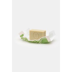 Handmade olive oil soap lemon verbena & sage 125g Helleo, front view without packaging