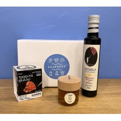 Coffret cadeau gourmet Noël POUPADOU, vu de face