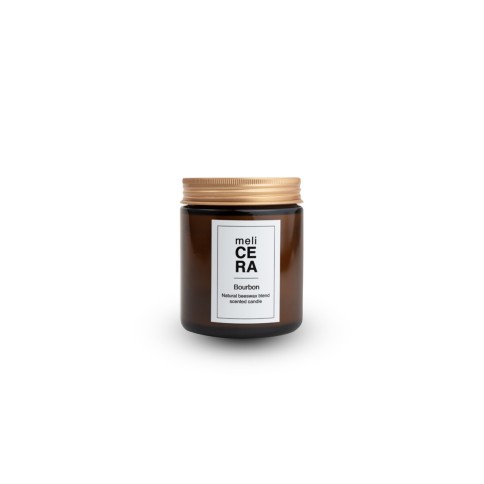 Bougie artisanale Bourbon 200g Melicera, vue de face