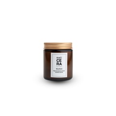 Bougie artisanale Bourbon 200g Melicera, vue de face